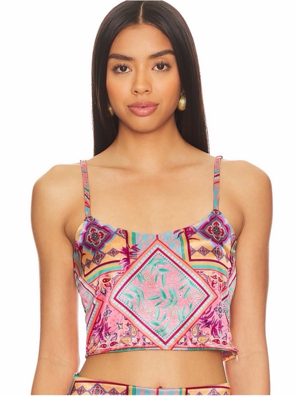 Peixoto Paisley Patchwork Cami - Pink Turquoise Orange